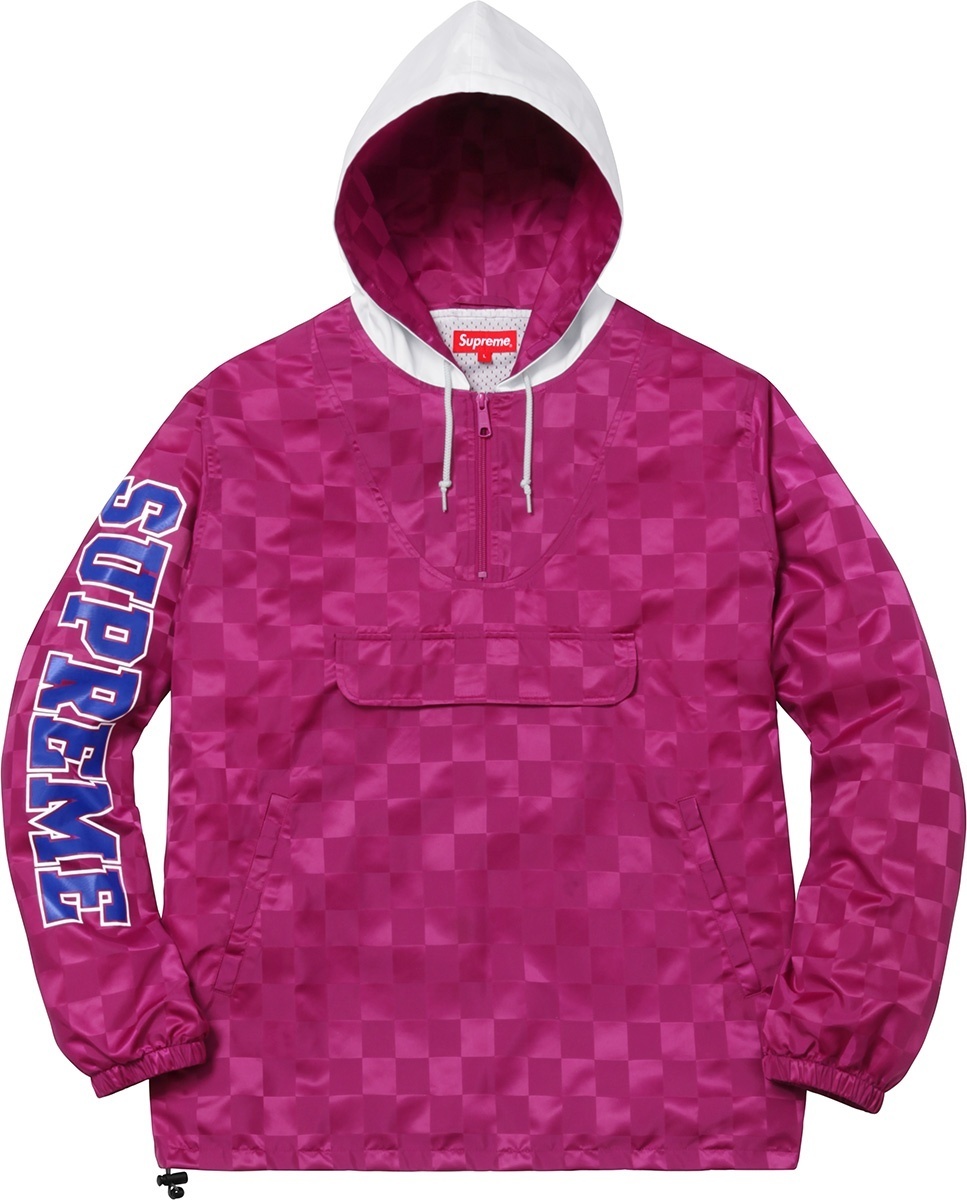 Checkered Nylon Hooded Pullover view 6